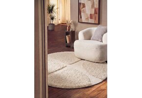 Ted Baker Lambeth Hoogpolig Vloerkleed Rond Creme