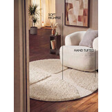Ted Baker Lambeth Hoogpolig Vloerkleed Rond Creme