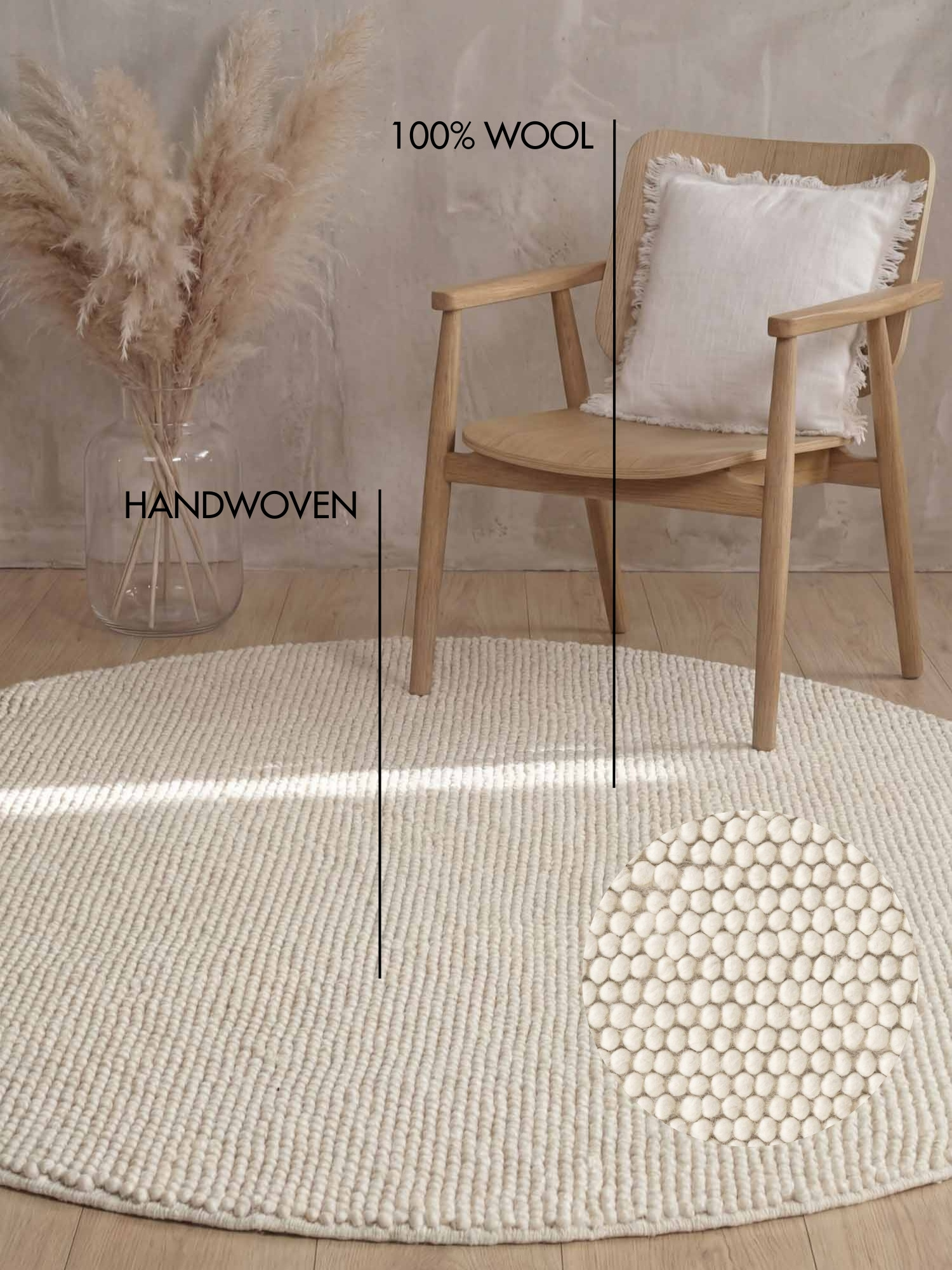 Ted Baker Richmond Wol Vloerkleed Rond Creme