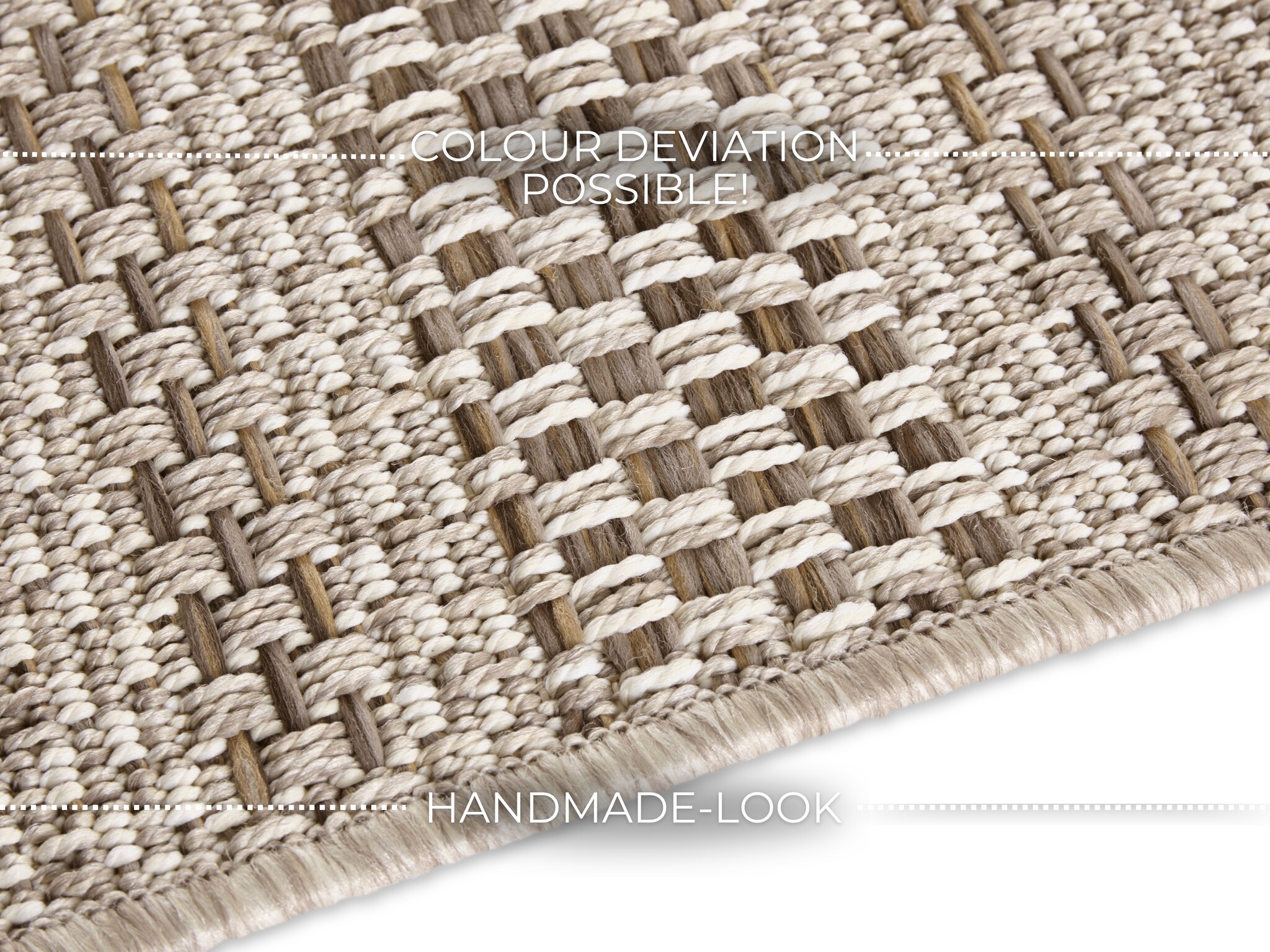 Elle Decoration Buitenkleed Arras Bruin in Handmade-Look