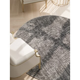 Elle Decoration Brilliance Rond Laagpolig Vloerkleed Zilver Grijs