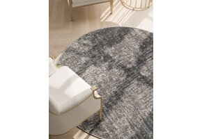 Elle Decoration Brilliance Rond Laagpolig Vloerkleed Zilver Grijs