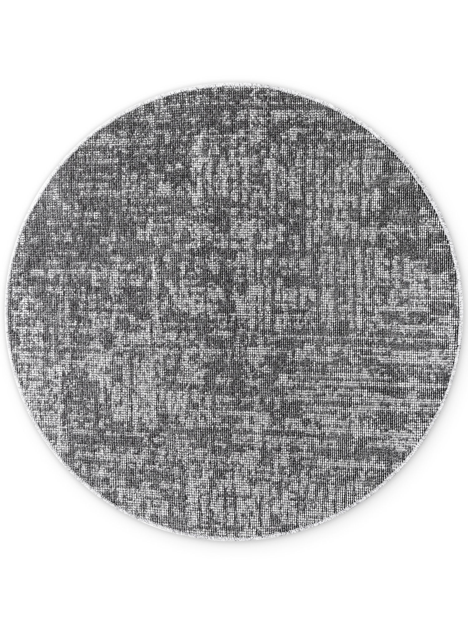 Elle Decoration Brilliance Rond Laagpolig Vloerkleed Zilver Grijs