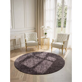 Elle Decoration Brilliance Laagpolig Rond Vloerkleed Bruin