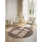 Elle Decoration Brilliance Rond Laagpolig Vloerkleed Beige