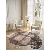 Elle Decoration Brilliance Rond Laagpolig Vloerkleed Beige
