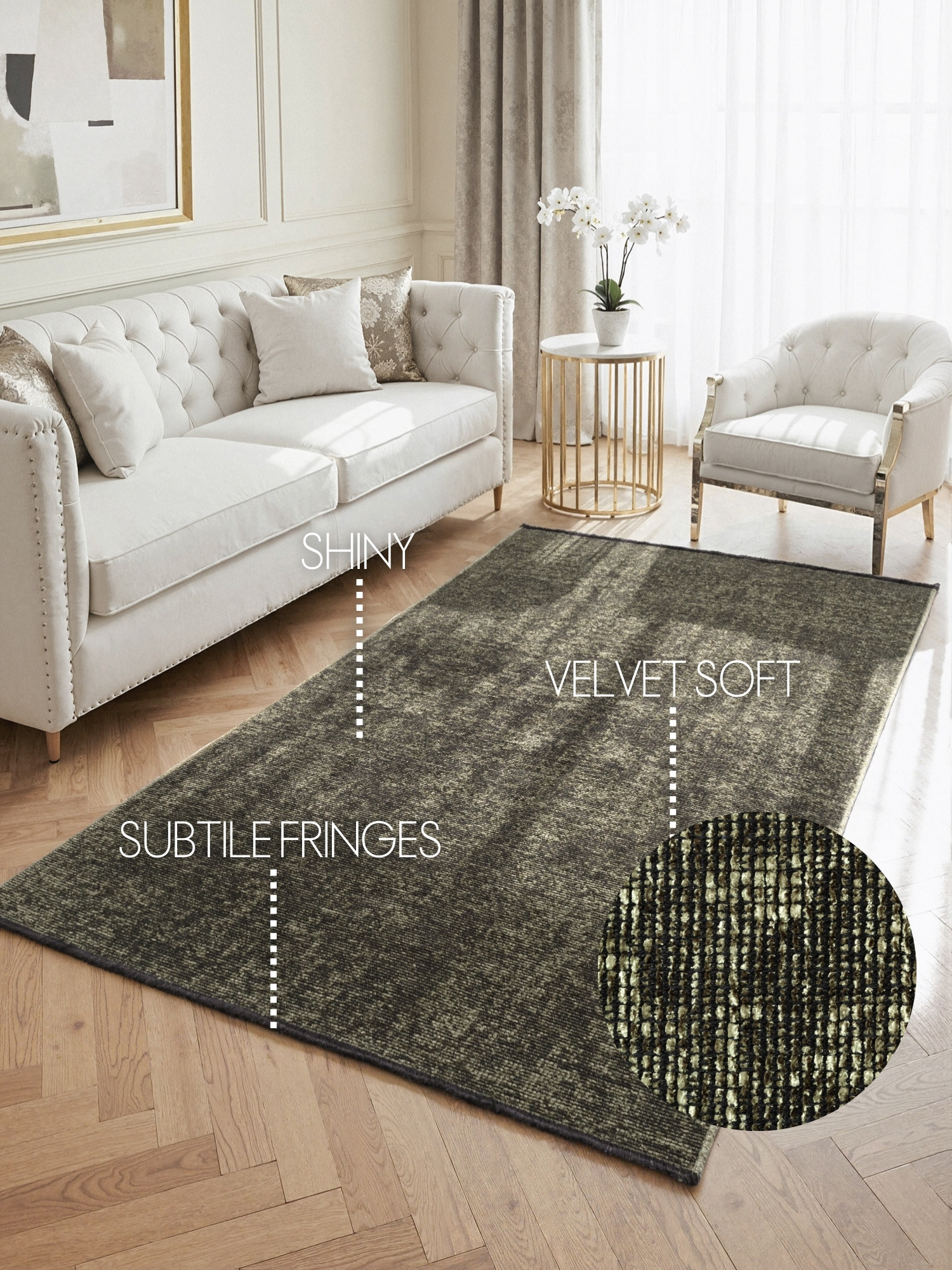 Elle Decoration Brilliance Laagpolig Vloerkleed Groen