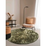 Elle Decoration Cosy Rond Hoogpolig Vloerkleed Groen
