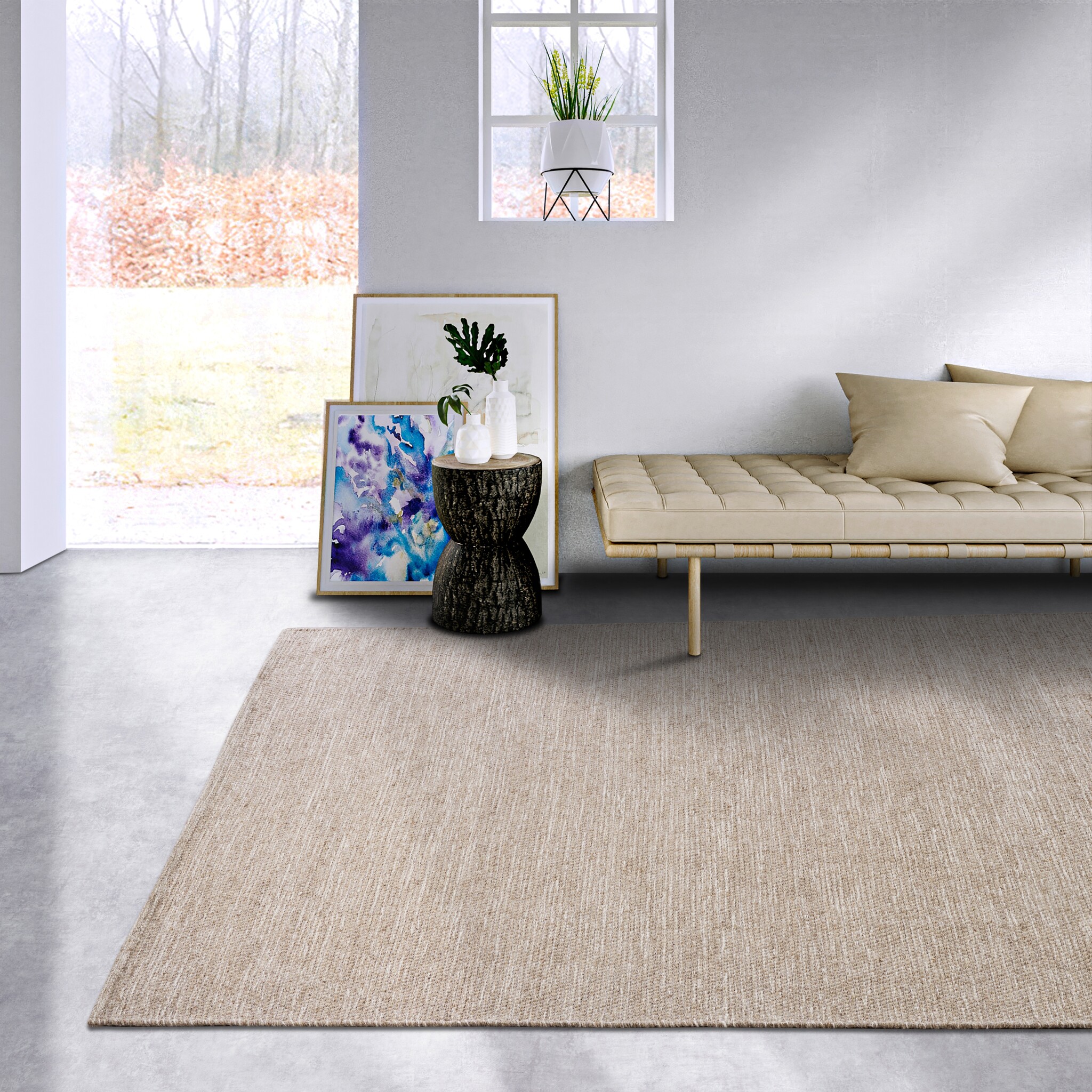 Elle Decoration Delhi Wol Hand-made Vloerkleed  Linnen Beige