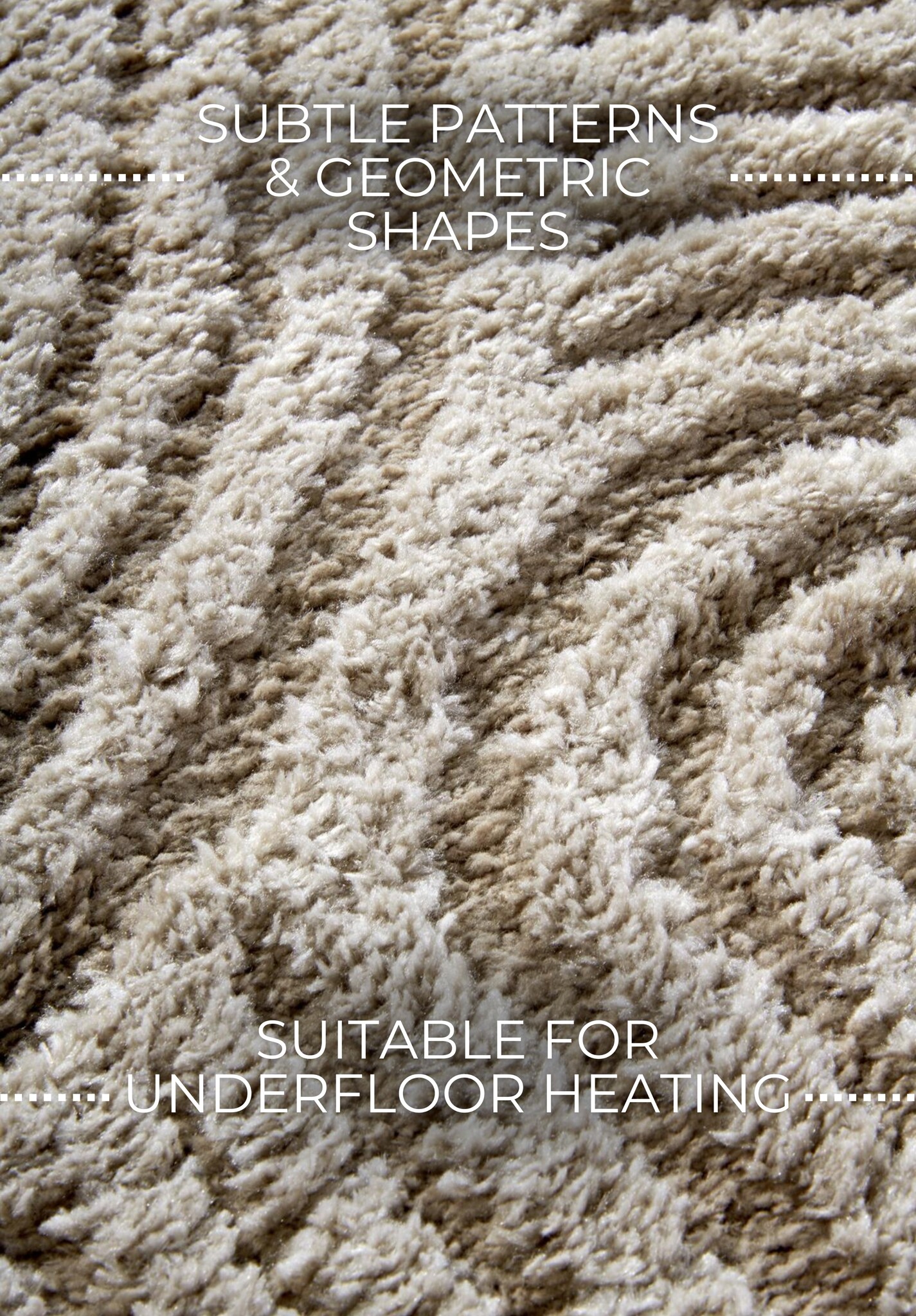 Elle Decoration Japandi Hoogpolig Vloerkleed Beige