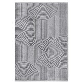 Elle Decoration Japandi Hoogpolig Vloerkleed  Grijs