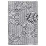 Elle Decoration Japandi Hoogpolig Vloerkleed  Grijs