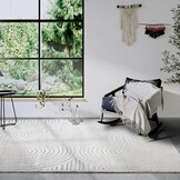 Elle Decoration Japandi Hoogpolig Vloerkleed Creme Wit