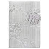 Elle Decoration Japandi Hoogpolig Vloerkleed Creme Wit