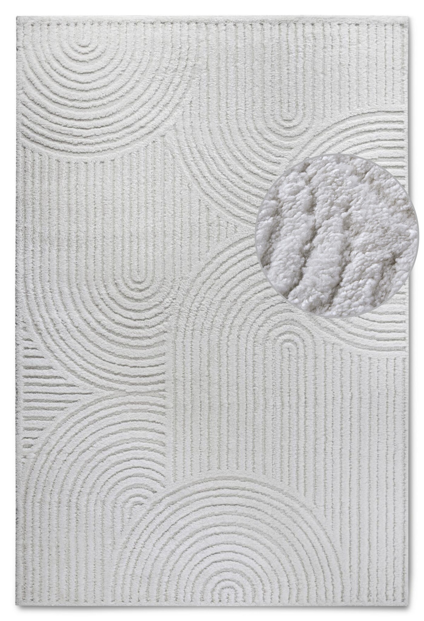 Elle Decoration Japandi Hoogpolig Vloerkleed Creme Wit