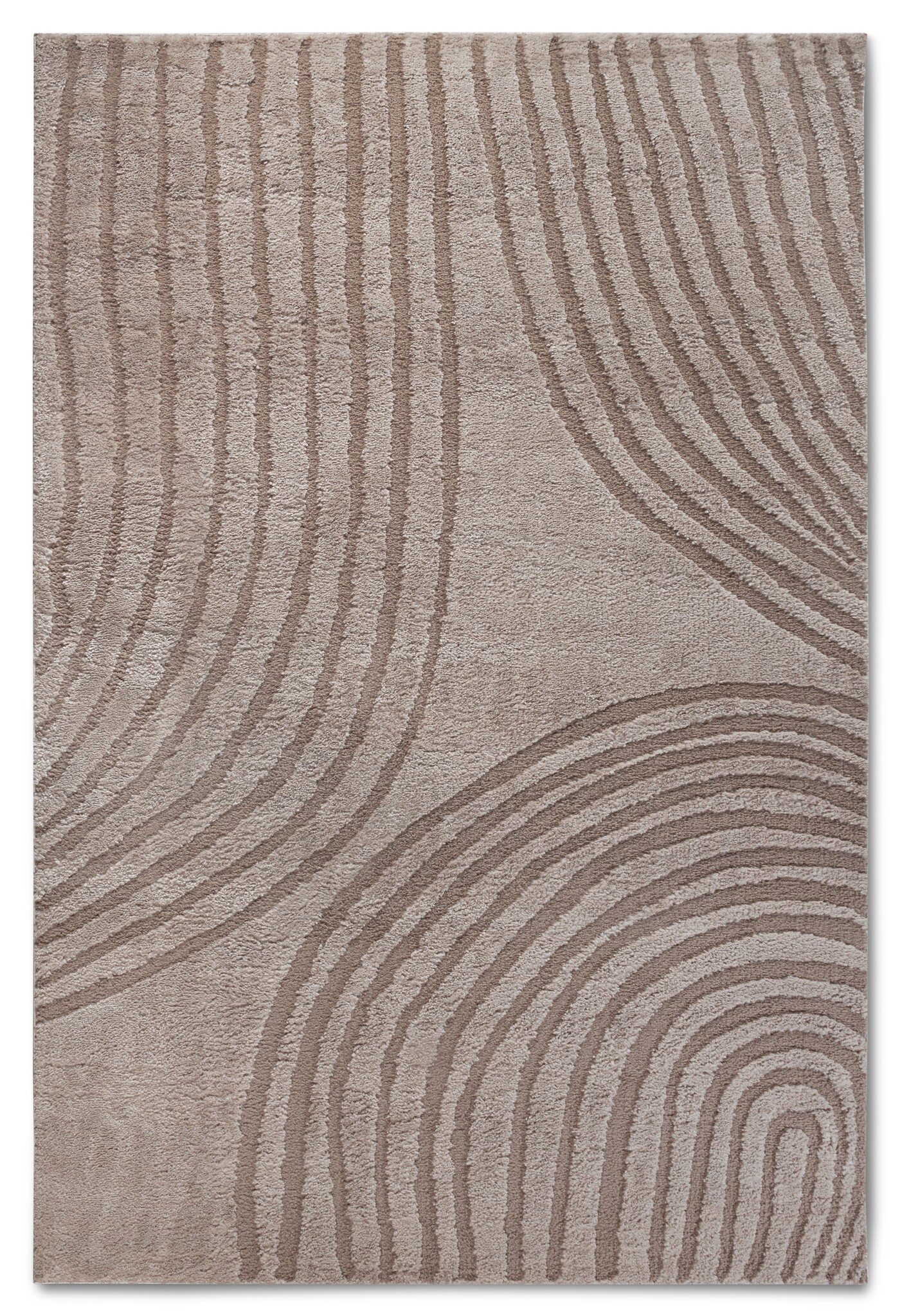 Elle Decoration Japandi Hoogpolig Vloerkleed Beige