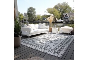 Elle Decoration Gemini Buitenkleed Dubbelzijdig Vloerkleed Zilver