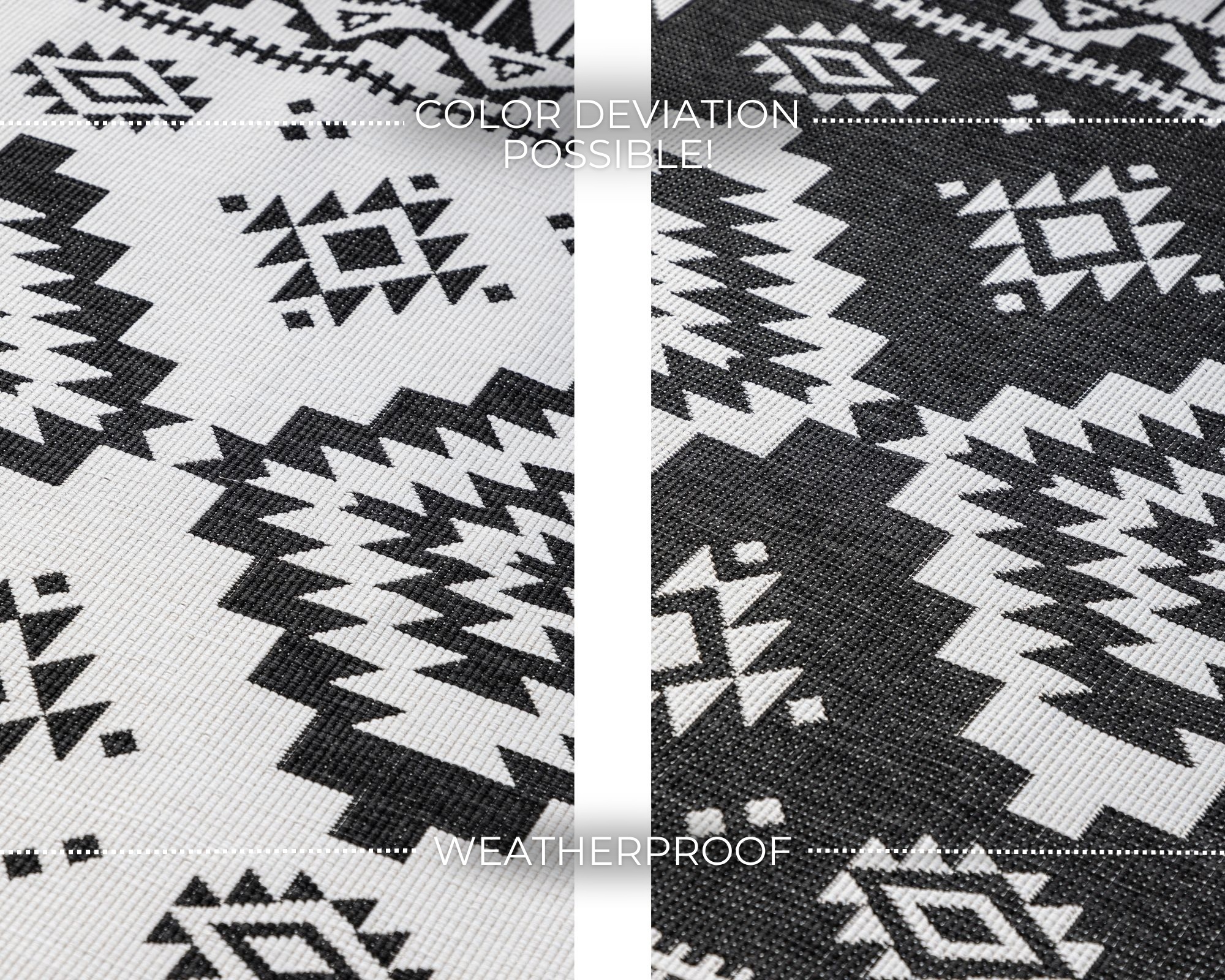 Elle Decoration Gemini Buitenkleed Dubbelzijdig Vloerkleed Zwart