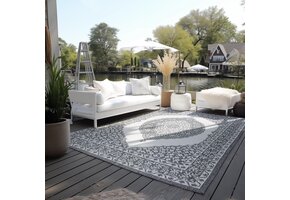 Elle Decoration Gemini Buitenkleed Dubbelzijdig Vloerkleed Zilver