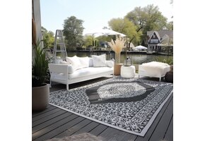 Elle Decoration Gemini Buitenkleed Dubbelzijdig Vloerkleed Zwart