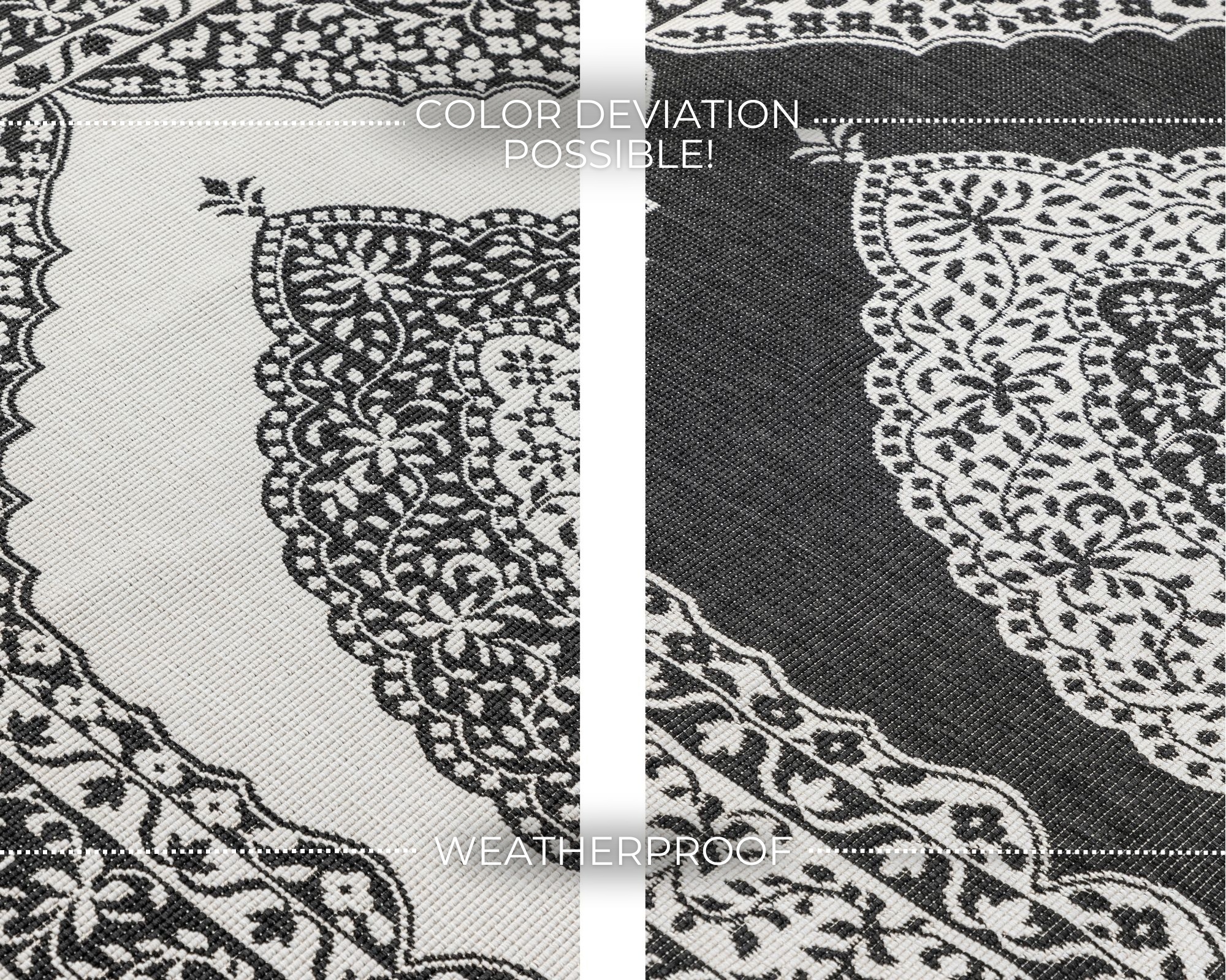 Elle Decoration Gemini Buitenkleed Dubbelzijdig Vloerkleed Zwart