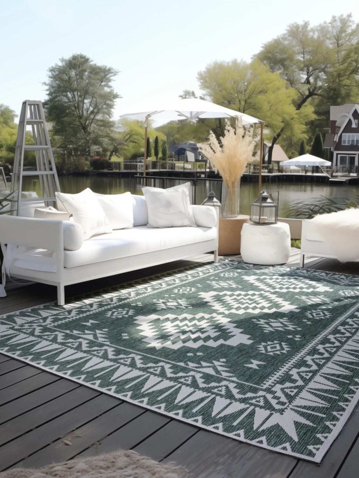 Elle Decoration Gemini Buitenkleed Dubbelzijdig Vloerkleed Groen