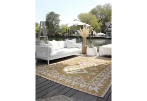 Elle Decoration Gemini Buitenkleed Dubbelzijdig Vloerkleed Geel