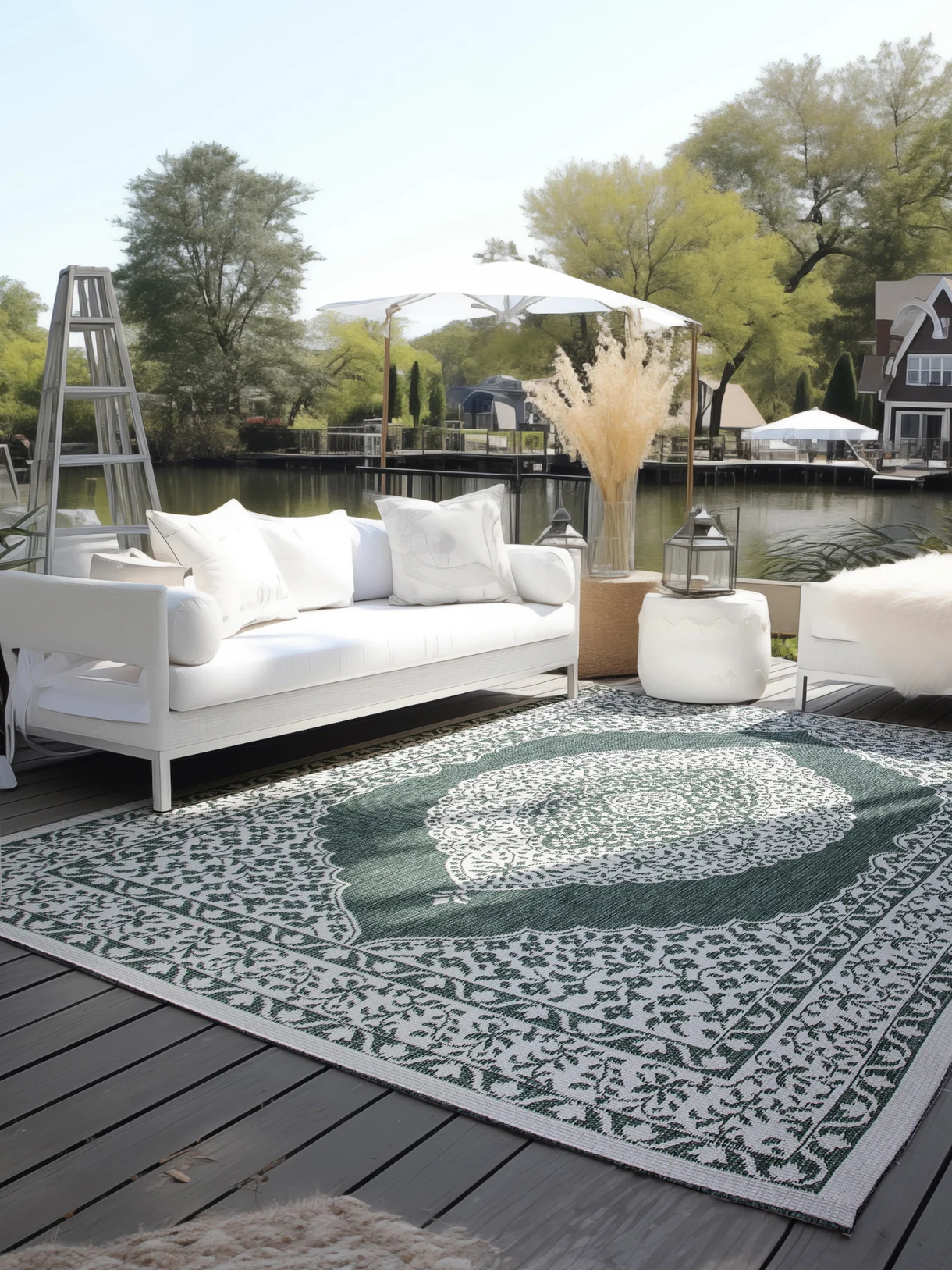 Elle Decoration Gemini Buitenkleed Dubbelzijdig Vloerkleed Groen