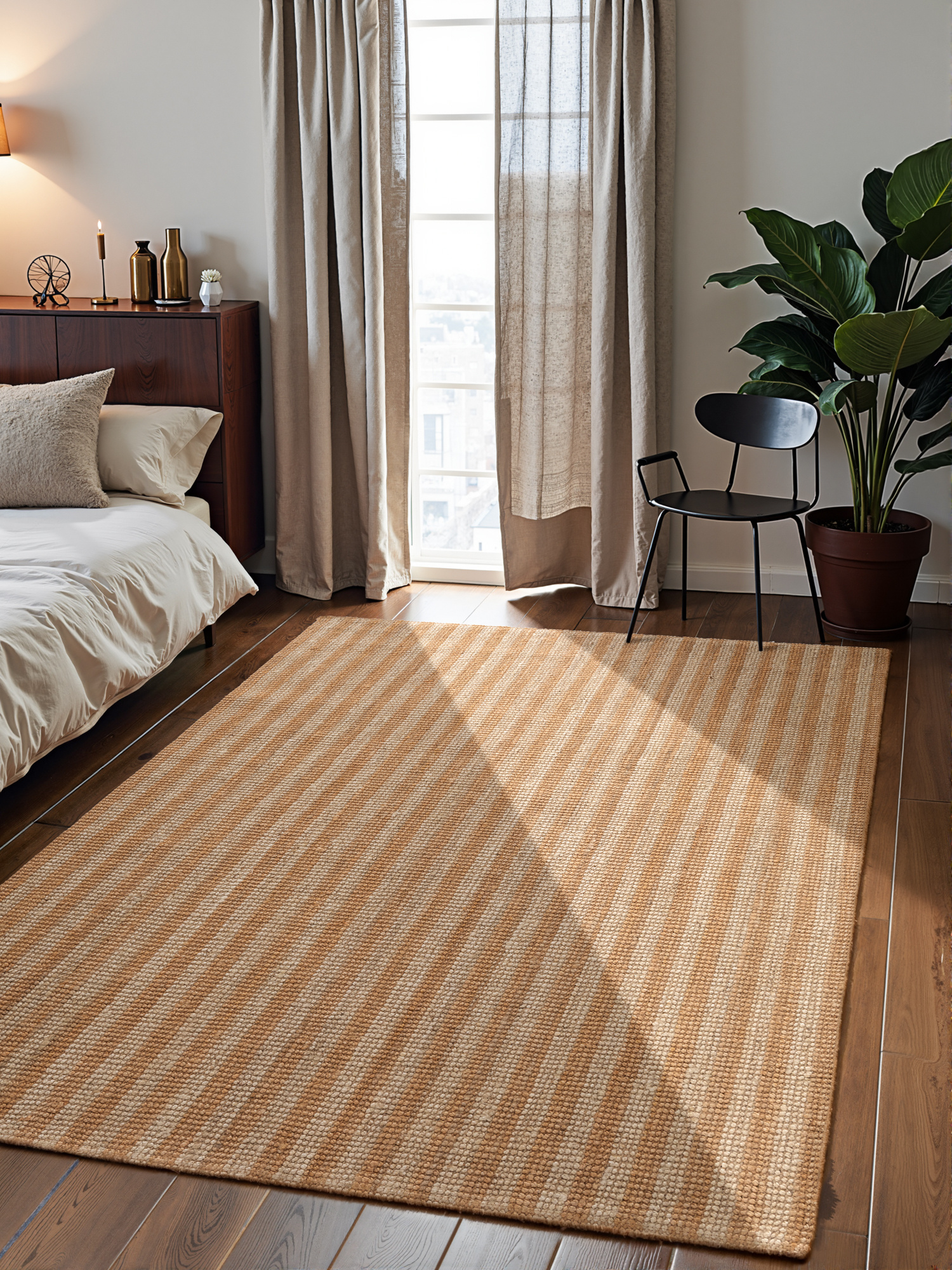 Elle Decoration Harvest Jute Vloerkleed  Creme Goud