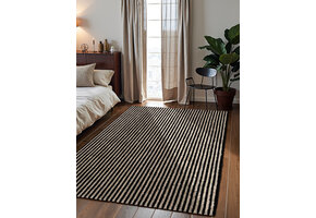 Elle Decoration Harvest Jute Vloerkleed  Creme Zwart