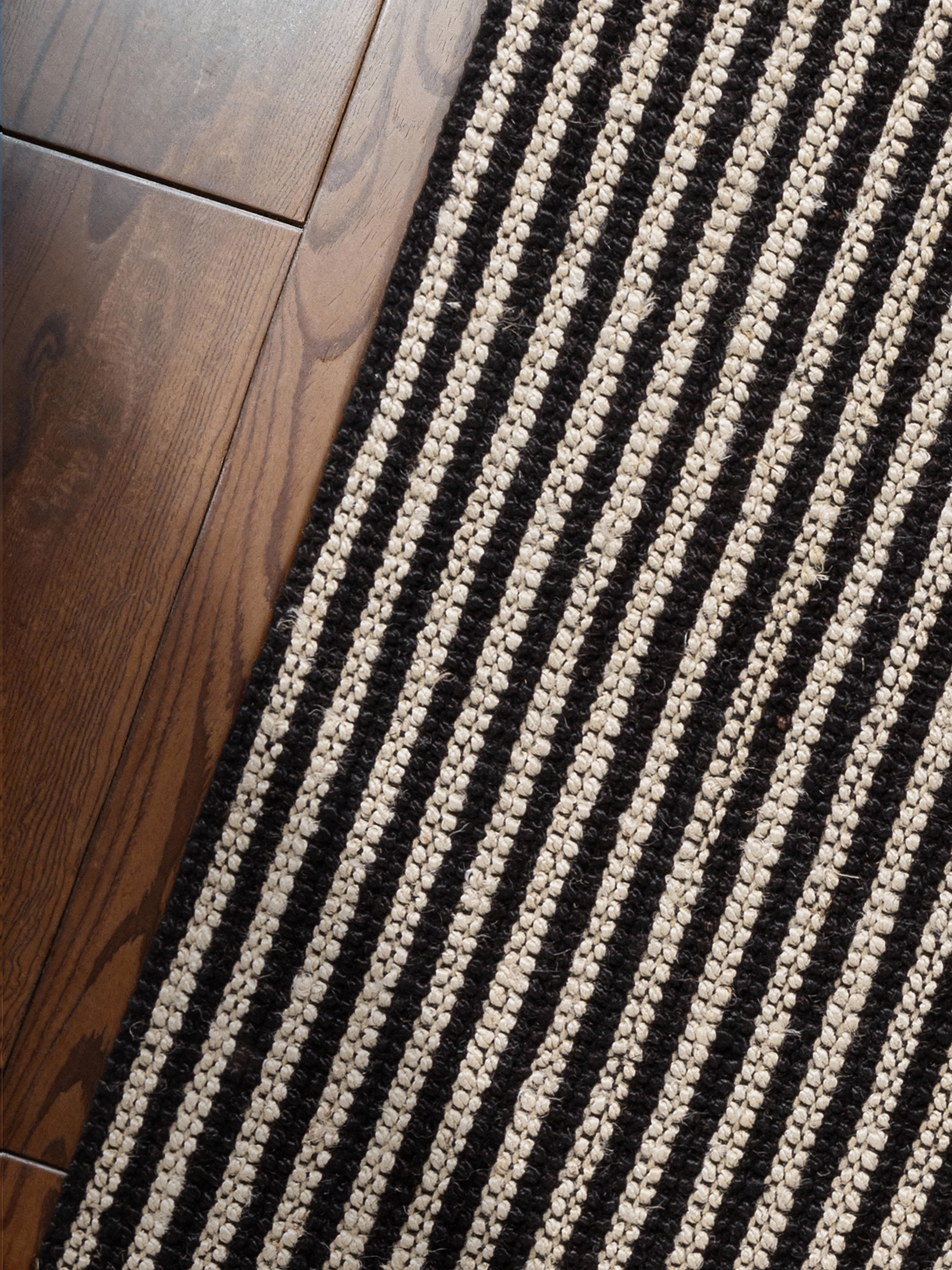 Elle Decoration Harvest Jute Vloerkleed  Creme Zwart