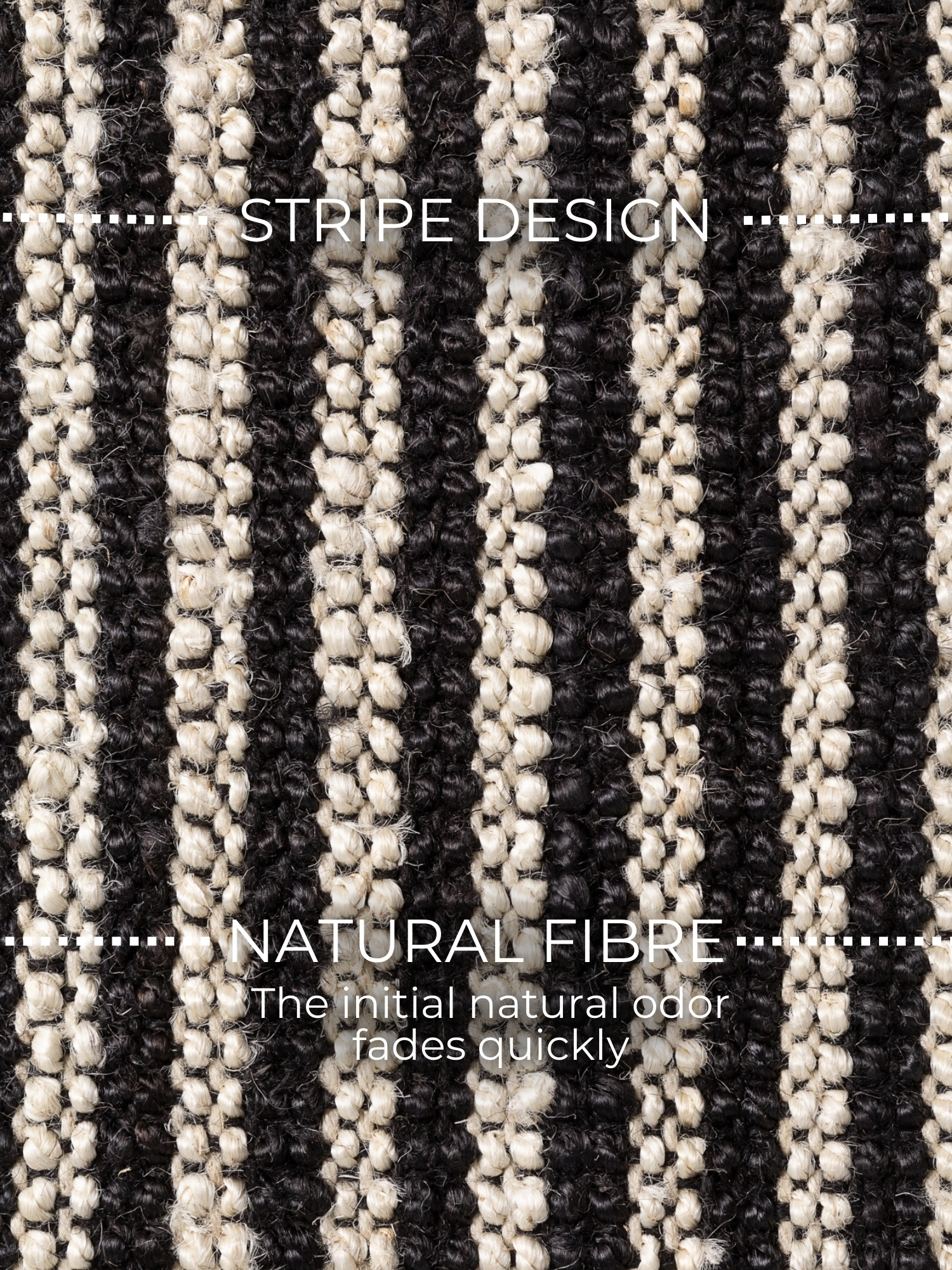 Elle Decoration Harvest Jute Vloerkleed  Creme Zwart