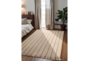 Elle Decoration Handgeweven Jute Vloerkleed Creme Goud