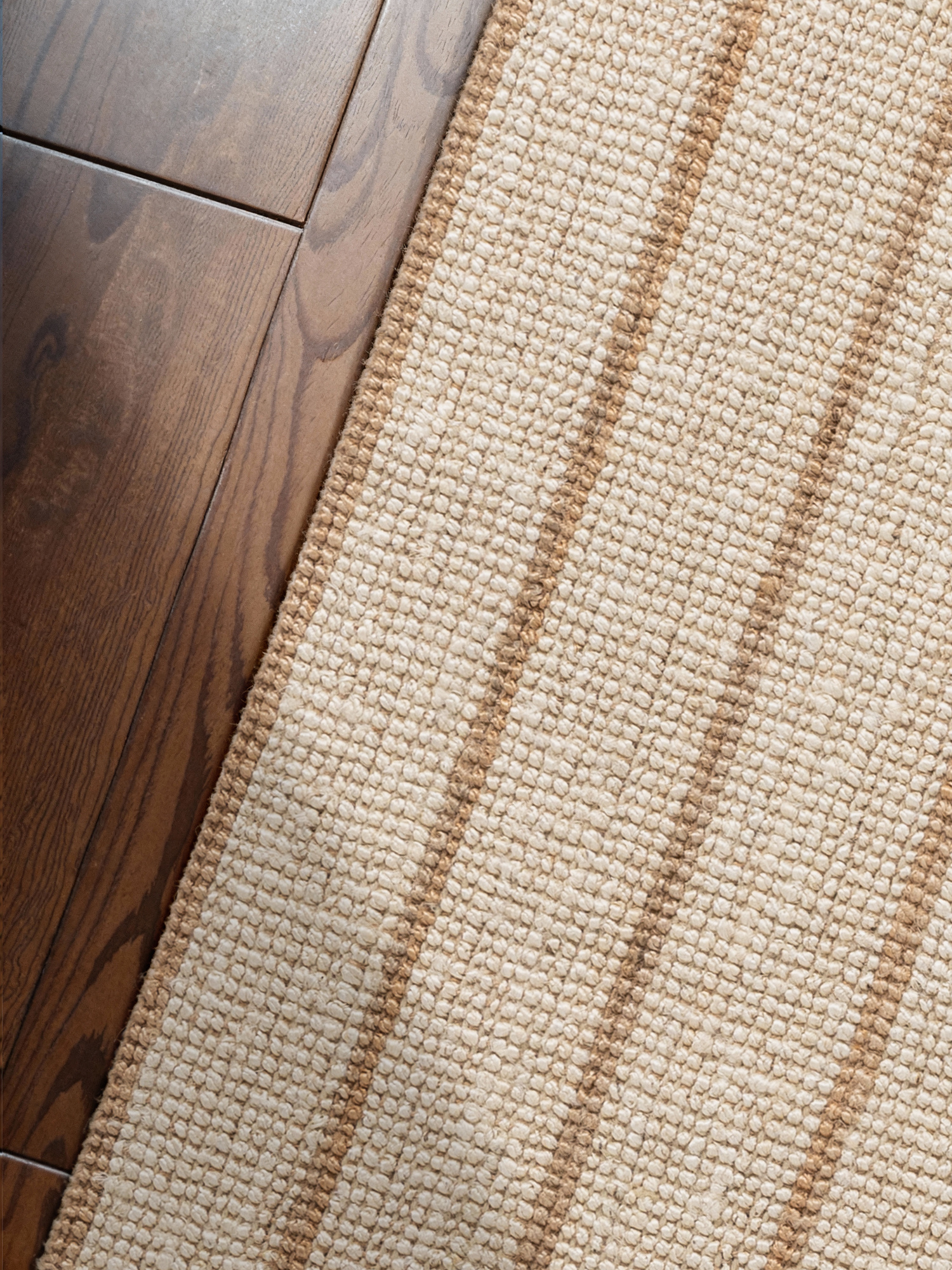 Elle Decoration Handgeweven Jute Vloerkleed Creme Goud