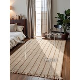 Elle Decoration Handgeweven Jute Vloerkleed Creme Goud