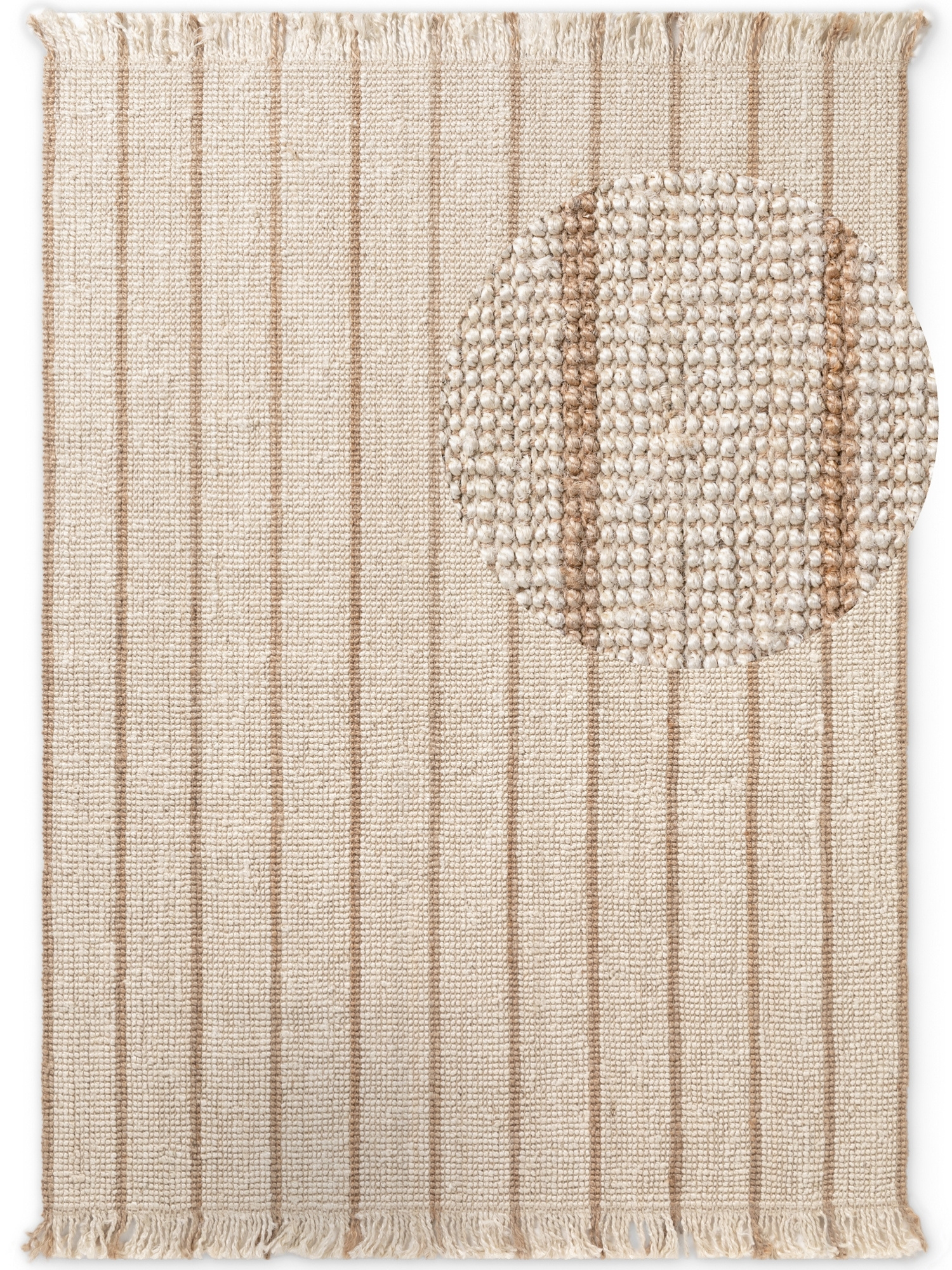 Elle Decoration Handgeweven Jute Vloerkleed Creme Goud
