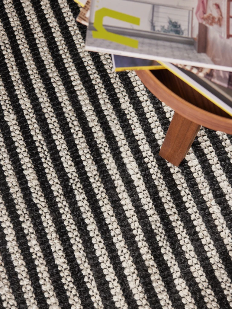 Elle Decoration Harvest Jute Vloerkleed  Creme Zwart