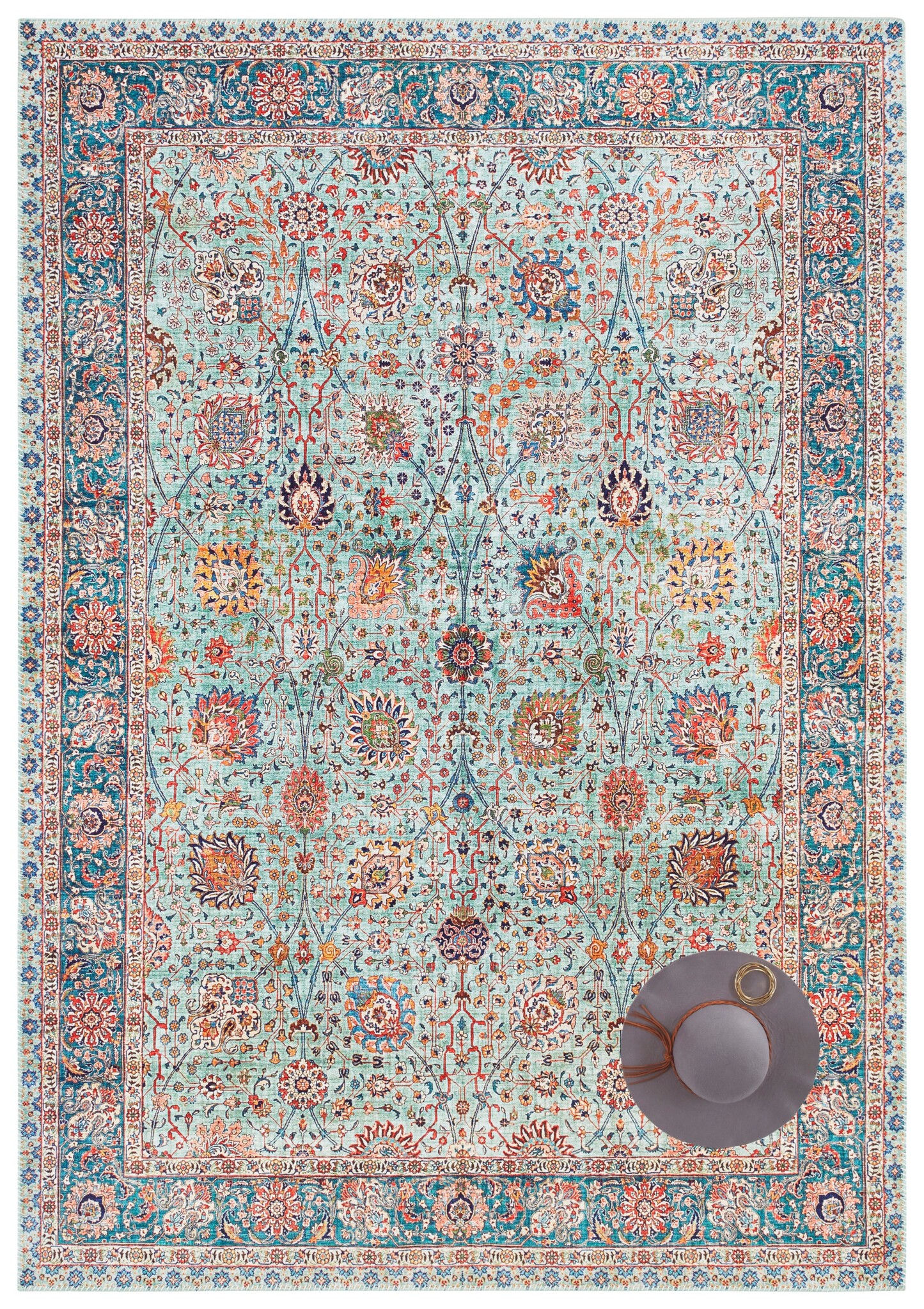 Elle Decoration Mahal Klassiek Laagpolig Vloerkleed Groen