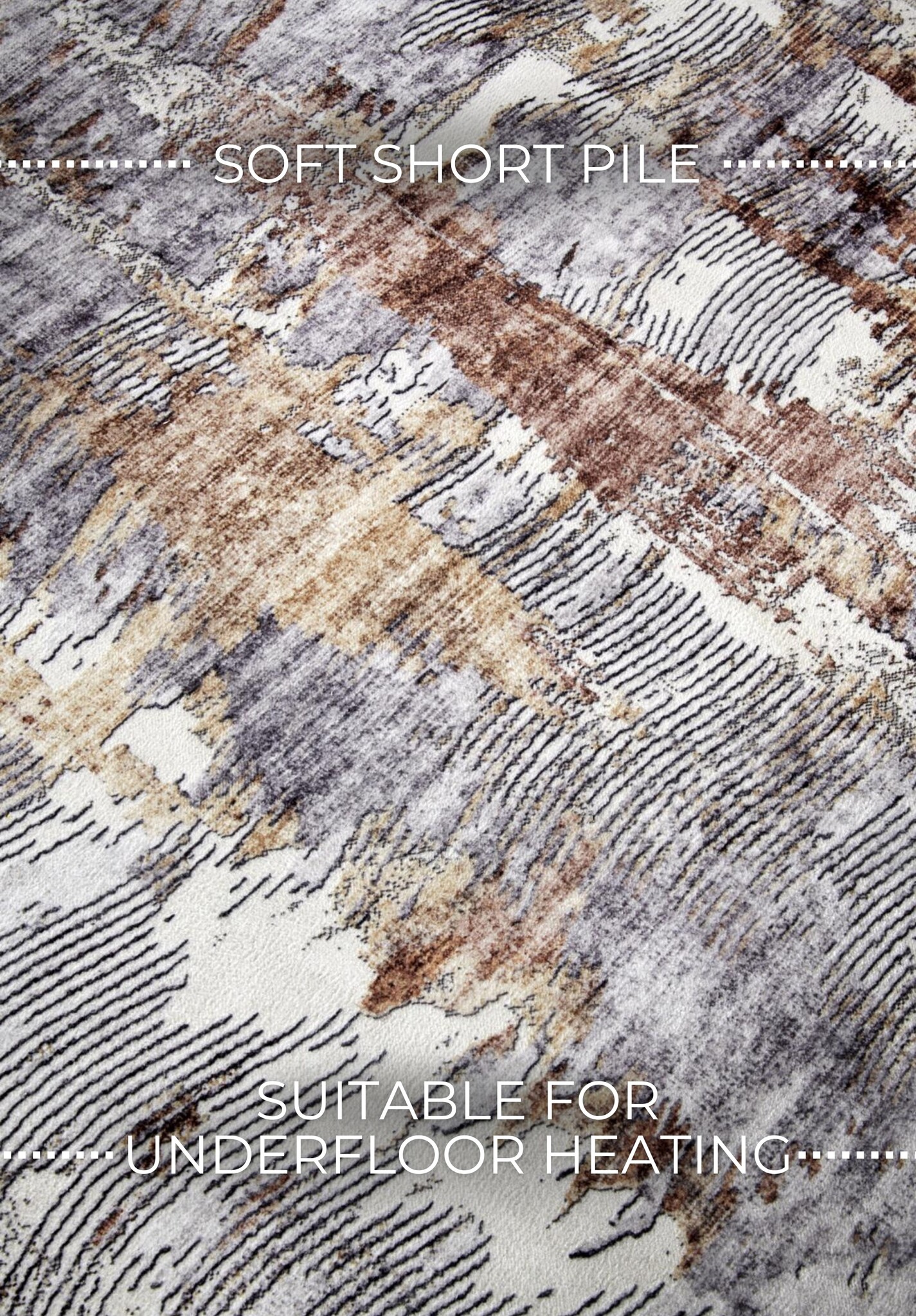 Elle Decoration Saveh Laagpolig Vloerkleed Koper Goud