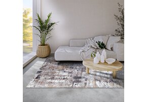 Elle Decoration Saveh Laagpolig Vloerkleed Antraciet Goud