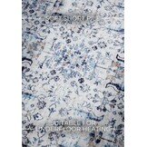 Elle Decoration Saveh Laagpolig Vloerkleed Creme Blauw