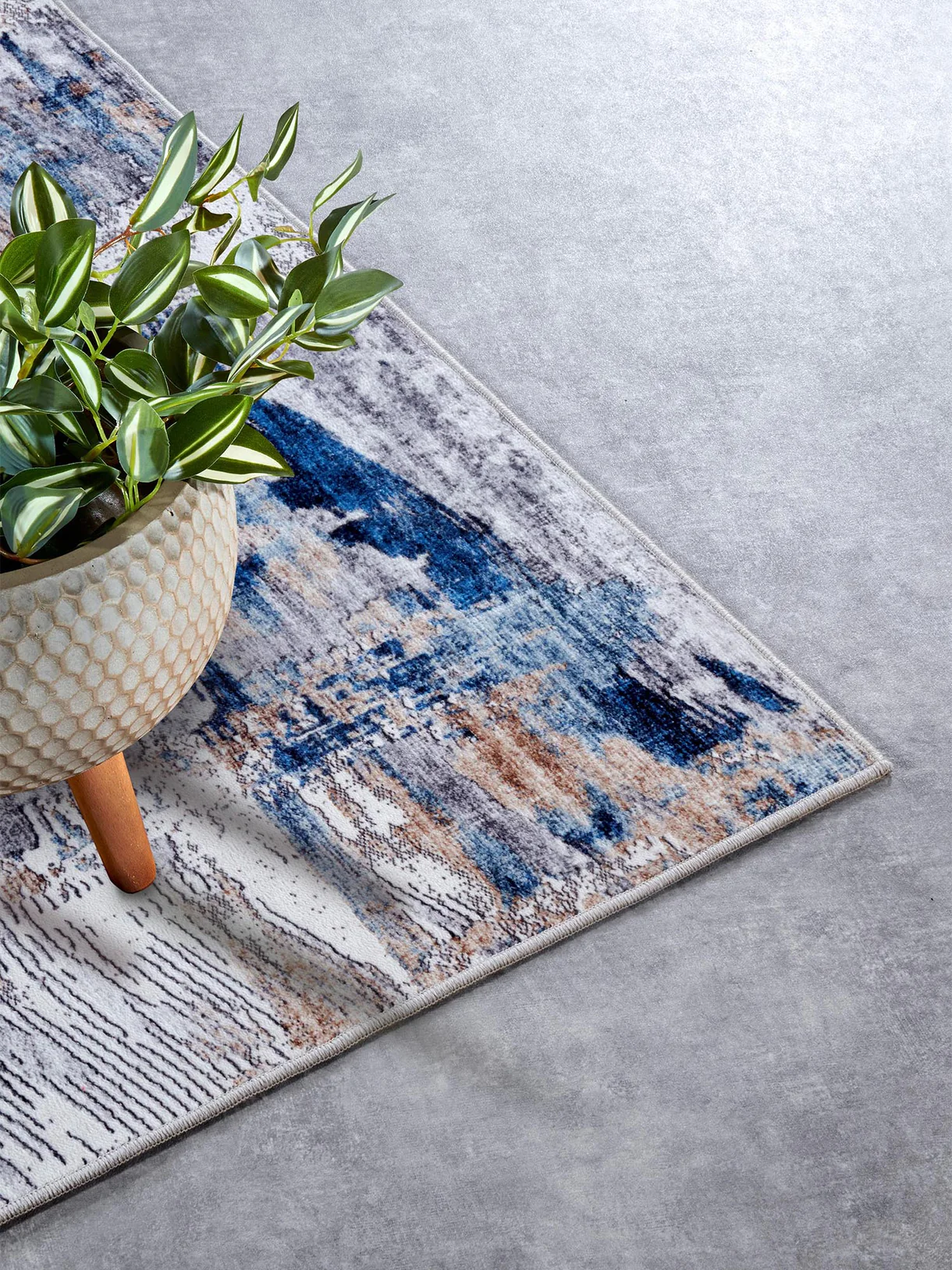 Elle Decoration Saveh Laagpolig Vloerkleed Blauw Beige