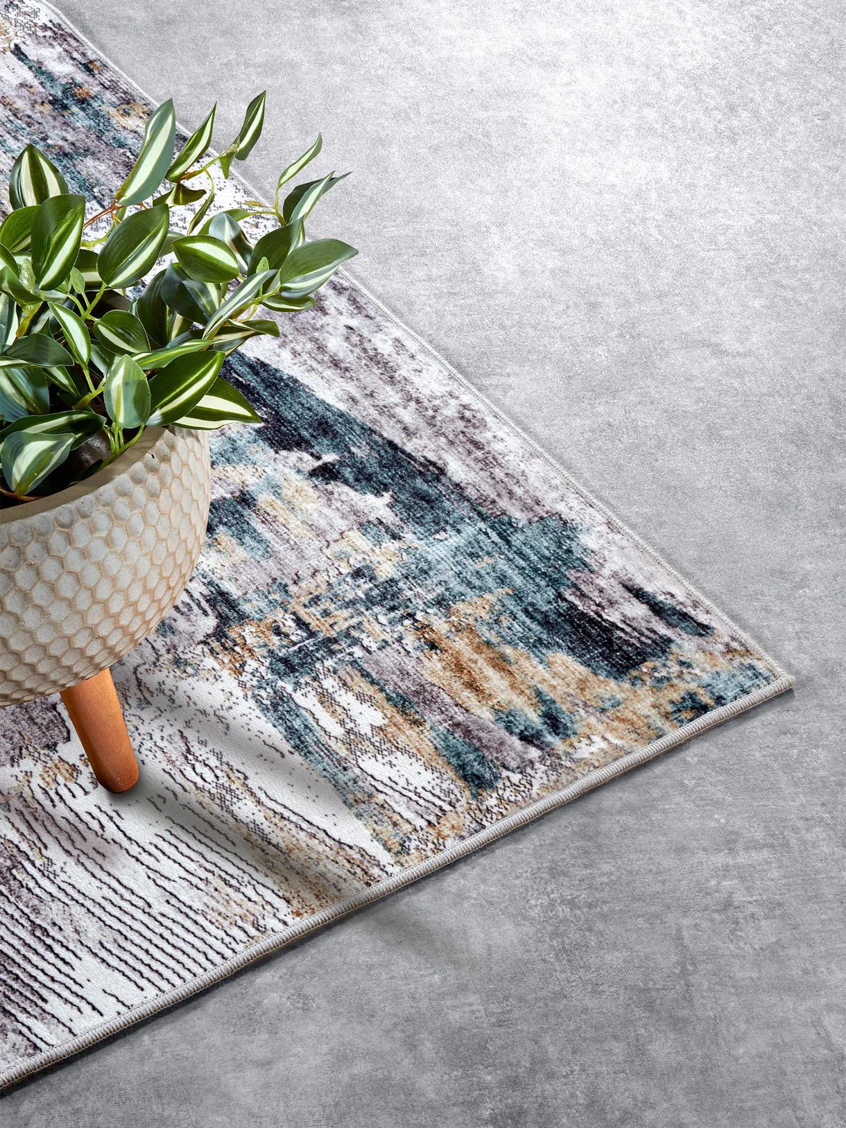 Elle Decoration Saveh Laagpolig Vloerkleed  Goud