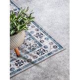 Elle Decoration Saveh Laagpolig Vloerkleed Creme Blauw