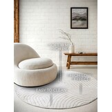 Elle Decoration New York Japandi Rond Vloerkleed Wit