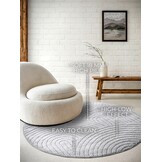 Elle Decoration New York Japandi Rond Vloerkleed  Grijs