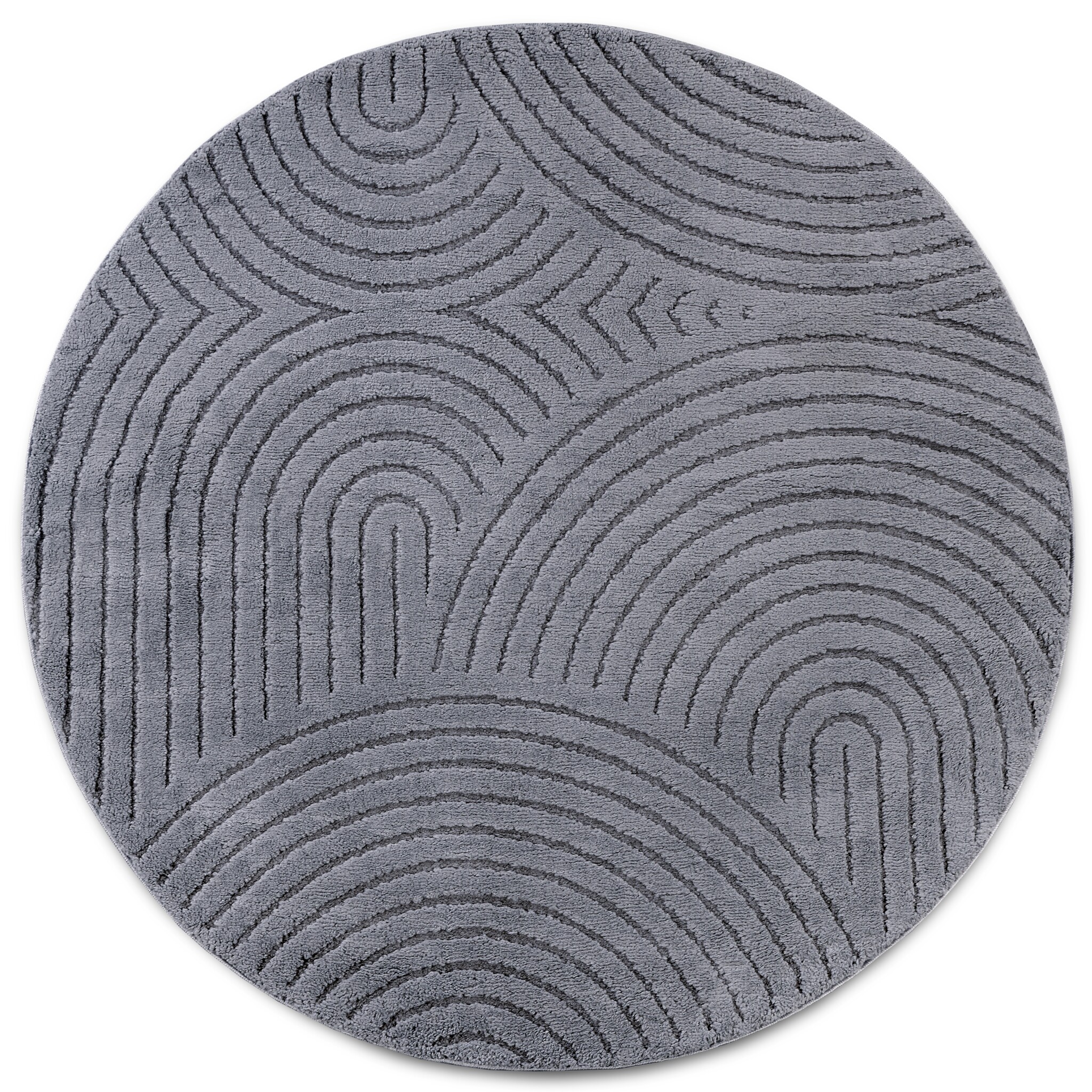 Elle Decoration New York Japandi Rond Vloerkleed Antraciet