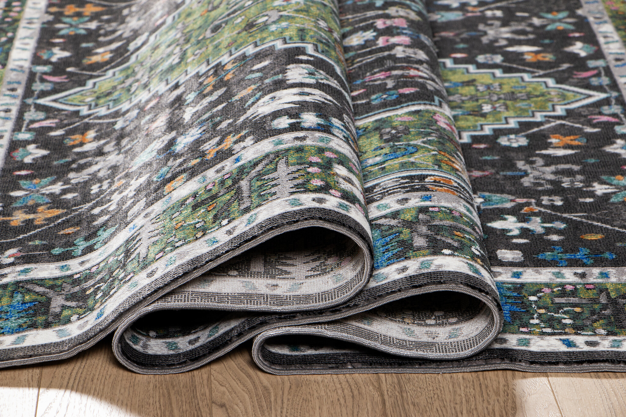 Picasso Paloma Vintage Vloerkleed - Multi / Groen - Laagpolig