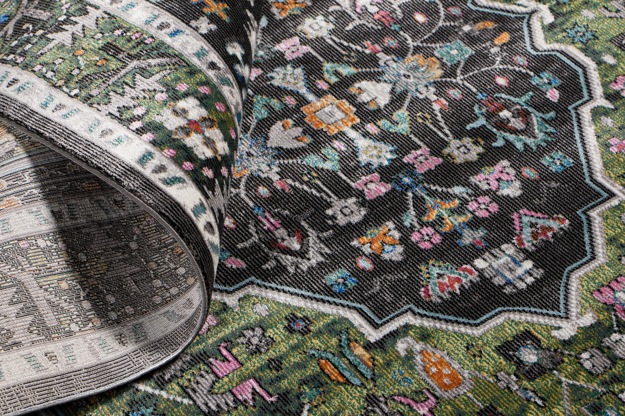 Picasso Paloma Vintage Vloerkleed - Multi / Groen - Laagpolig