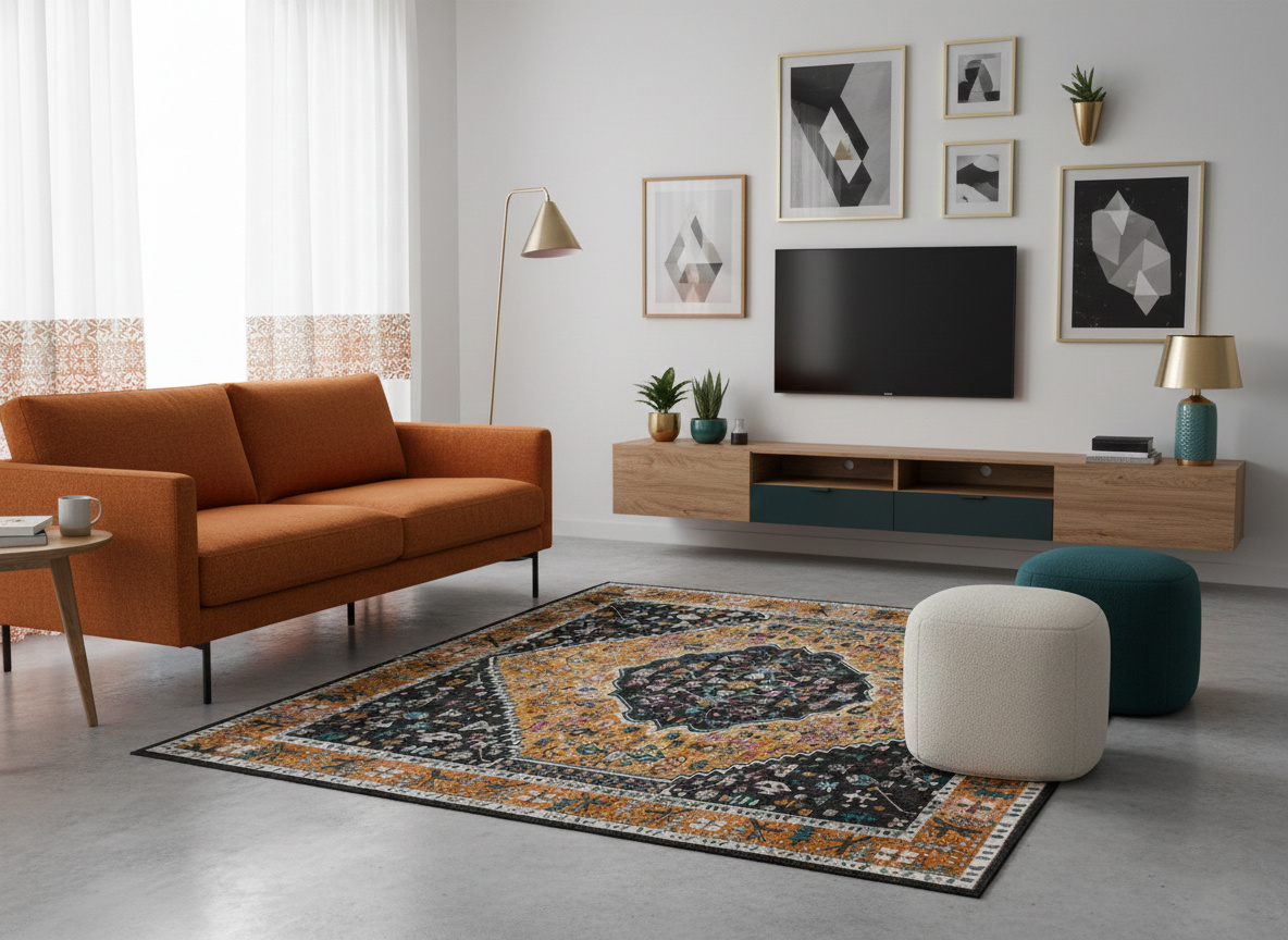 Picasso Paloma Vintage Vloerkleed - Multi / Geel - Laagpolig